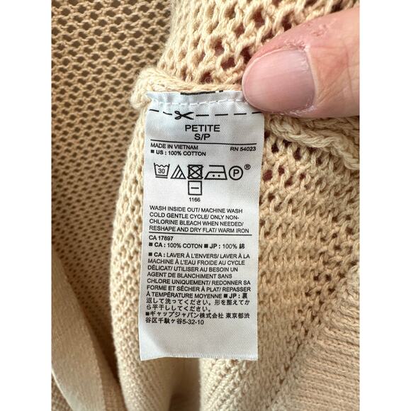 BANANA REPUBLIC | Petite Beige Open Knit Cardigan | Small - Picture 6 of 6